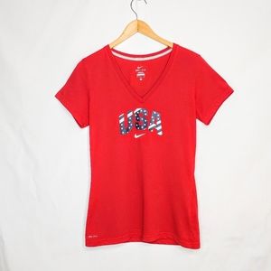 Nike dri fit, USA Olympic tee. Red, size Med.